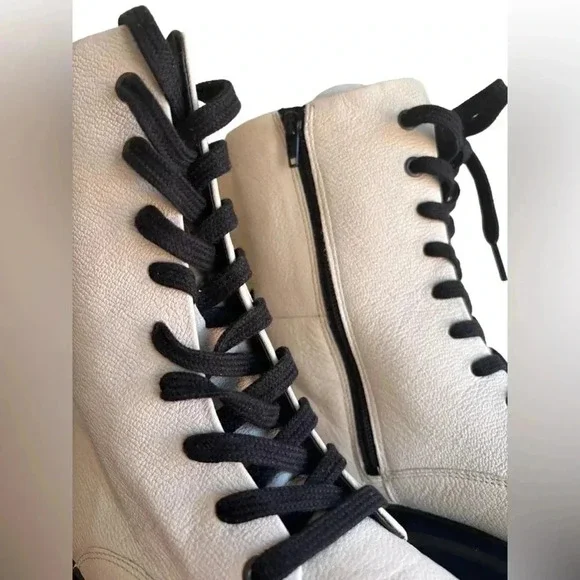 ECCO WOMEN'S NOUVELLE LACE BOOT LimeStone Side Zip Leather EU 41 US 10/10.5 - Picture 5 of 16